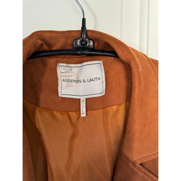 Anthropologie Andersen & Lauth Faux Suede Open Front Fringe Vest Western Boho - Picture 4 of 6